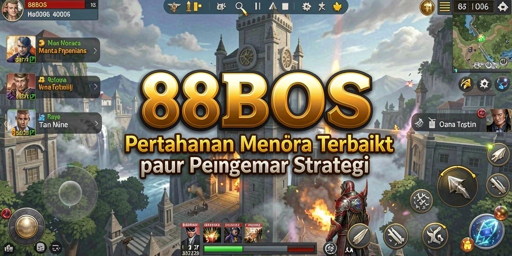 Tampilan gameplay 88BOS dengan aksi tower defense yang intens.