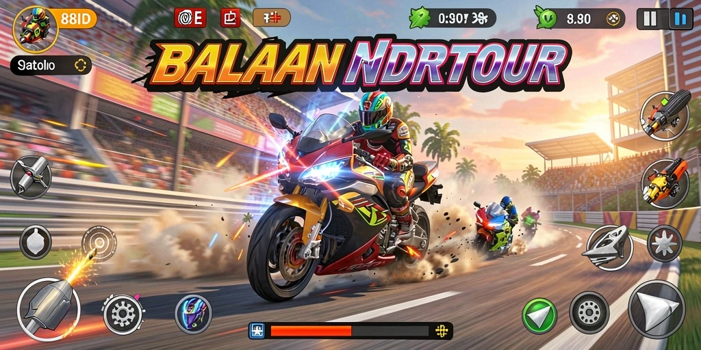 Tampilan balapan mendebarkan di 88ID dengan motor yang melaju kencang.