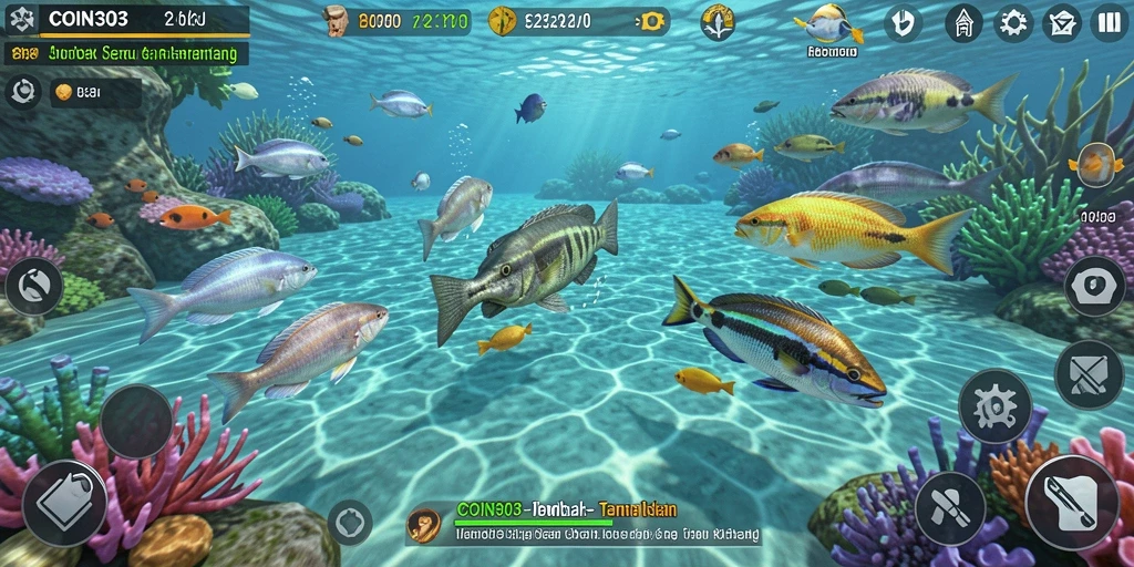 Tampilan gameplay COIN303 yang menampilkan keseruan Tembak Ikan.