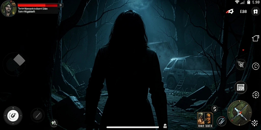 Screenshot utama E88 menampilkan gameplay menyeramkan yang penuh ketegangan.