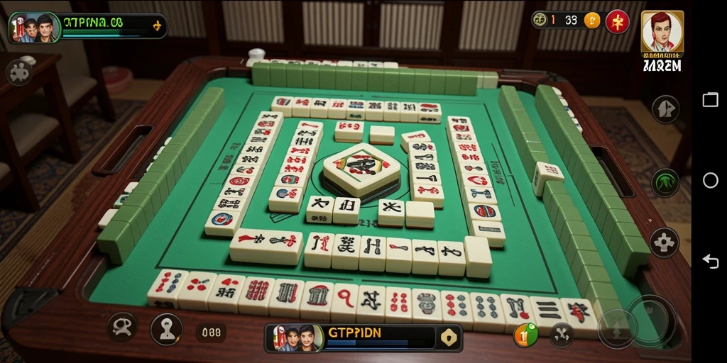Tampilan gameplay GTPIDN dengan grafis Mahjong yang memukau.