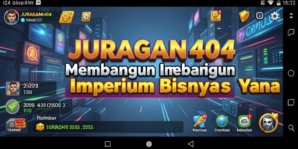 Screenshot utama JURAGAN404 menampilkan aksi membangun bisnis Tycoon yang seru.
