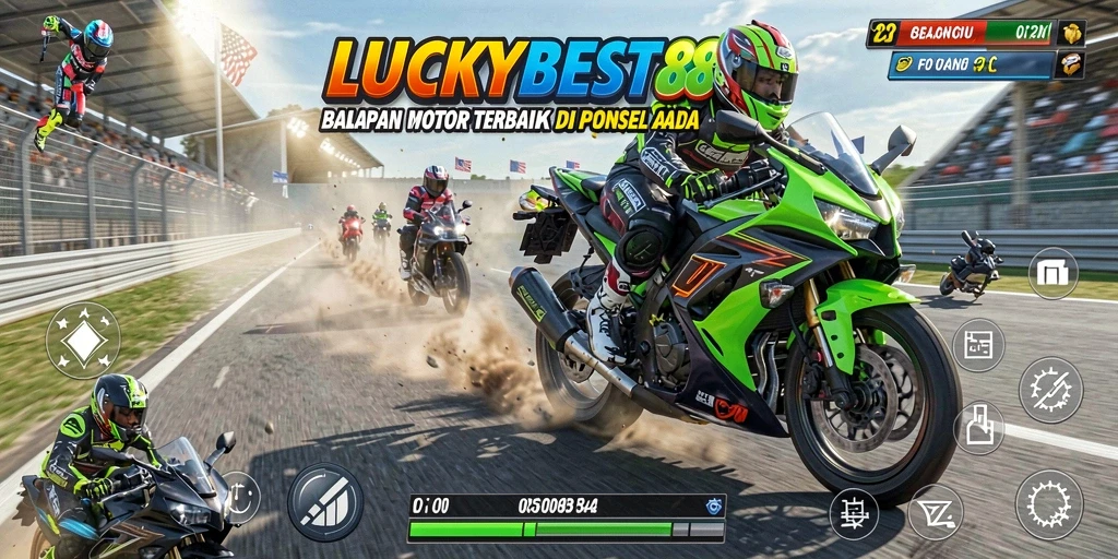 Gameplay LUCKYBEST88 yang seru saat balapan motor.