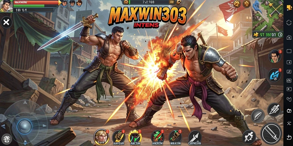 Screenshot gameplay MAXWIN303 menampilkan aksi pertarungan yang mendebarkan.