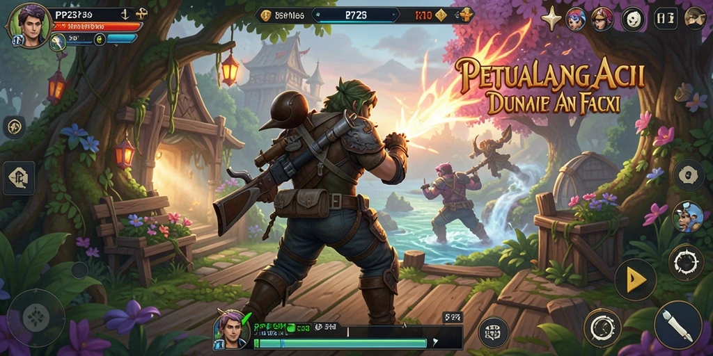 Screenshot utama PP123 menampilkan aksi seru dalam pertempuran ARPG.