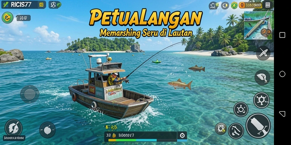 Gameplay menarik RICIS77 dengan banyak pilihan ikan untuk ditangkap.