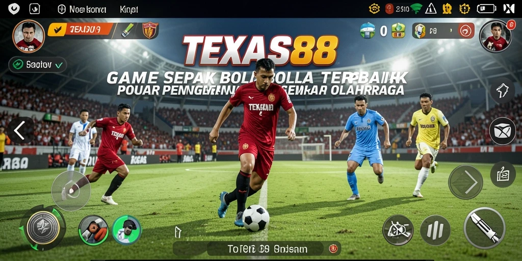Tangkapan layar utama TEXAS88 menampilkan aksi seru dalam permainan sepak bola.