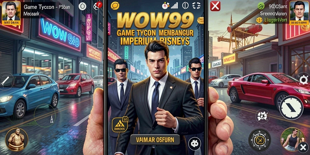 Gameplay WOW99 menampilkan keseruan membangun bisnis Tycoon.