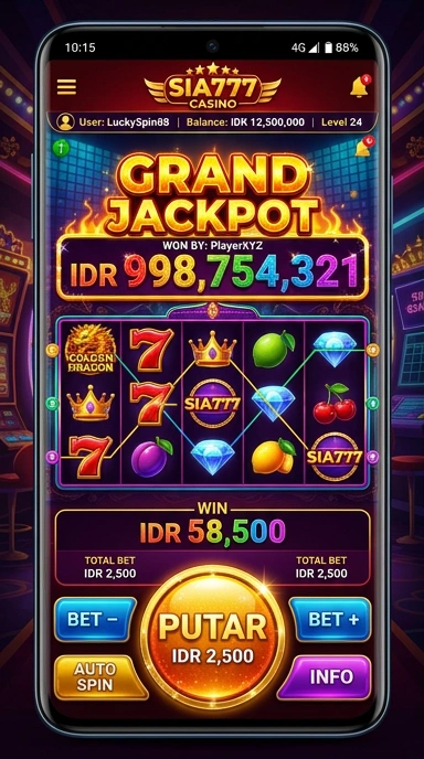 Tampilan antarmuka aplikasi sia777 yang user-friendly.